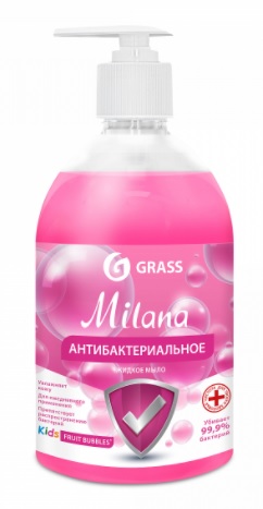 Мыло жидкое антибактериальное "Milana Kids Fruit bubbles" (флакон 500мл)